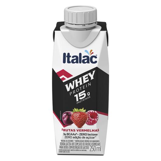 Bebida Láctea Whey Protein 15g Zero Lactose Sabor Frutas Vermelhas Italac 250ml - Imagem em destaque