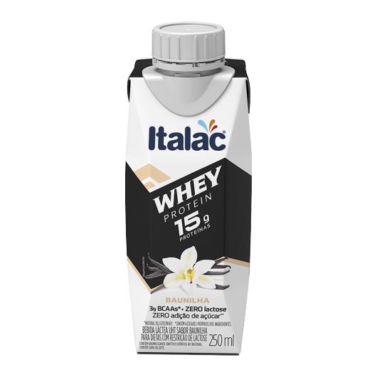 Bebida Láctea Italac Whey Protein 15g Zero Lactose Sabor Baunilha 250ml - Imagem em destaque