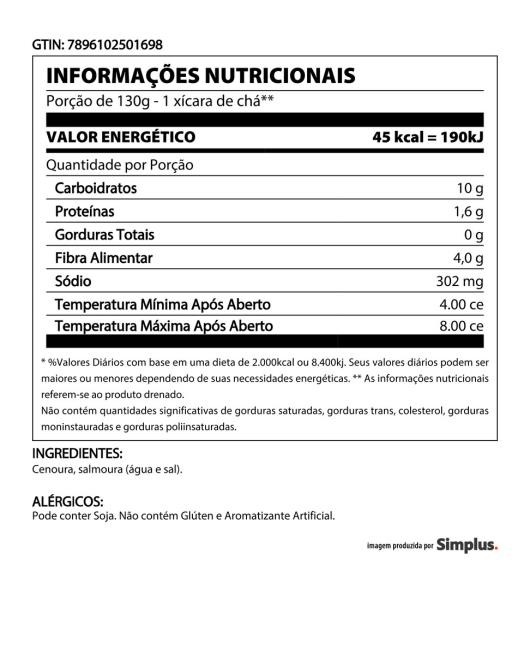 Cenoura em Conserva Quero Lata 170g - Imagem em destaque