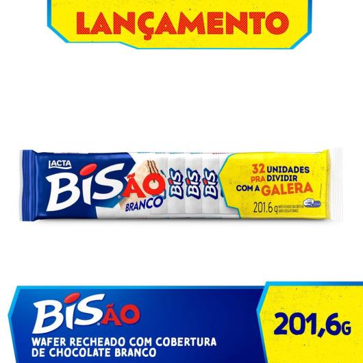 Wafer Cobertura Chocolate Branco Lacta Bisão Pacote 201,6g - Imagem em destaque