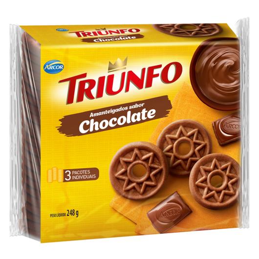 Biscoito Amanteigado Chocolate Triunfo Pacote 248g - Imagem em destaque