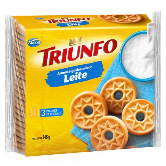Biscoito Amanteigado Leite Triunfo Pacote 248g - Imagem em destaque