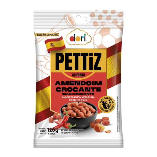 Amendoim Crocante Pimenta-Vermelha Dori Pettiz Pacote 120g - Imagem em destaque