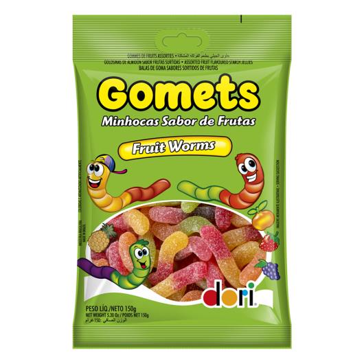 Bala de Goma Frutas Sortidas Minhocas Dori Gomets Pacote 150g - Imagem em destaque