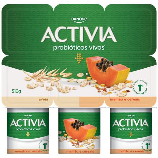 Activia Polpa Mamão e Cereais 510g 6 unidades - Imagem em destaque