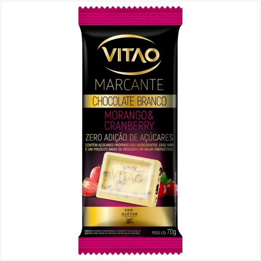 Chocolate Branco Vitao Marcante Morango e Cramberry Zero Açúcar 70g - Imagem em destaque
