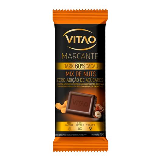 Chocolate Marcante Meio Amargo 60% Cacau Mix de Nuts Diet Vitao 70g - Imagem em destaque