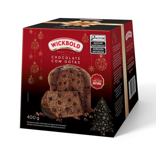 Panettone Chocolate com Gotas de Chocolate Wickbold Caixa 400g - Imagem em destaque