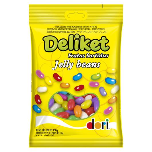 Bala de Goma Frutas Sortidas Jelly Beans Dori Deliket Pacote 150g - Imagem em destaque