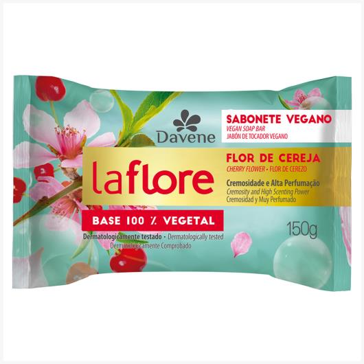 Sabonete Barra Vegetal Flor de Cereja Davene La Flore Flow Pack 150g - Imagem em destaque