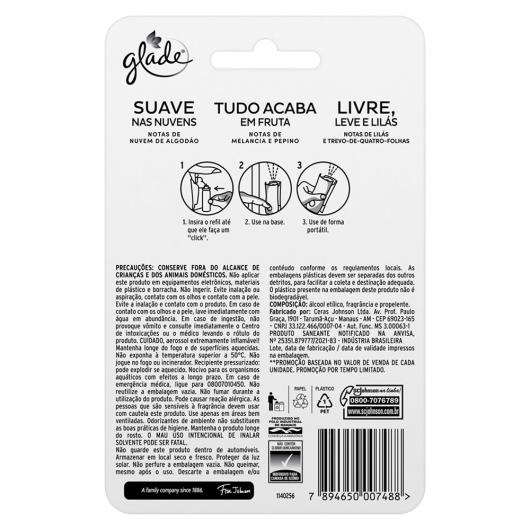 Kit Odorizador de Ambiente Suave nas Nuvens + Tudo Acaba em Fruta + Livre, Leve e Lilás Glade Toque de Frescor 12ml Cada Refil Leve 3 Pague 2 Unidades - Imagem em destaque