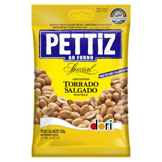 Amendoim Torrado Salgado sem Pele Dori Pettiz Special Pacote 120g - Imagem em destaque