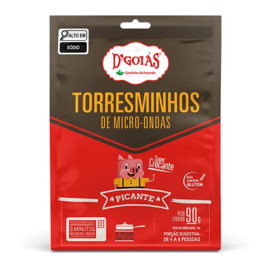 Torresminho para Micro-Ondas Picante Super Crocante D'Goiás Gourmet Pacote 90g - Imagem em destaque