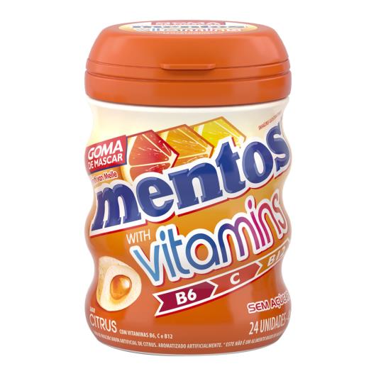 Goma de Mascar Citrus Zero Açúcar Mentos Vitamins Pote 48g 24 Unidades - Imagem em destaque