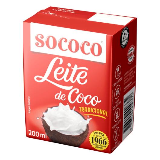 Leite de Coco Tradicional Sococo Caixa 200ml - Imagem em destaque