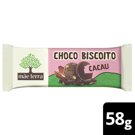 Biscoito Vegano 30,2% Integral Cobertura Cacau Mãe Terra Choco Pacote 58g - Imagem em destaque