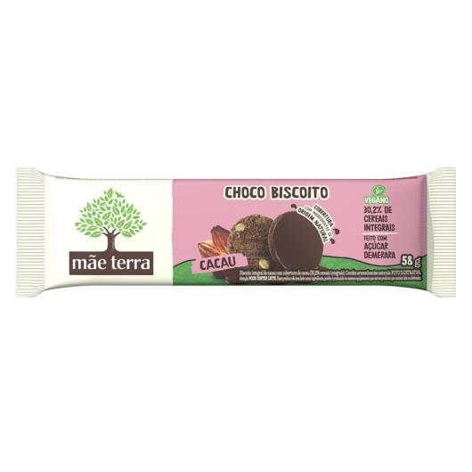 Biscoito Vegano 30,2% Integral Cobertura Cacau Mãe Terra Choco Pacote 58g - Imagem em destaque