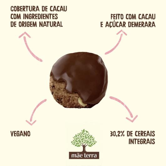 Biscoito Vegano 30,2% Integral Cobertura Cacau Mãe Terra Choco Pacote 58g - Imagem em destaque