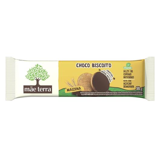 Biscoito Maizena Vegano Integral Cobertura Cacau Mãe Terra Choco Pacote 58g - Imagem em destaque