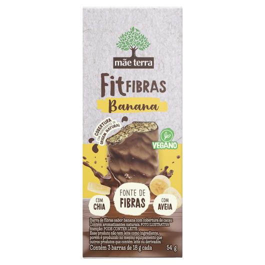 Pack Barra de Fibras Vegana Banana Mãe Terra Fitfibras Caixa 54g 3 Unidades - Imagem em destaque