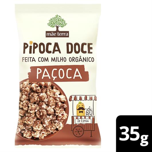 Pipoca Pronta Doce Orgânica Paçoca Mãe Terra Pacote 35g - Imagem em destaque