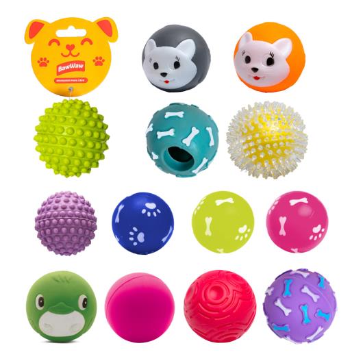 Brinquedo Para Cães Bola Baw Waw Cores Sortidas Unidade - Imagem em destaque