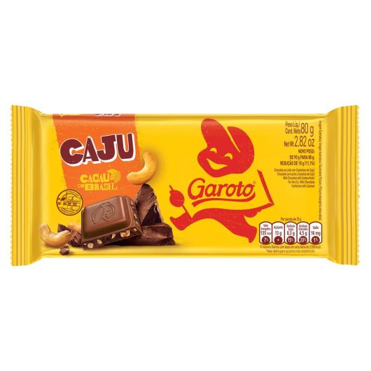 Chocolate GAROTO Castanha de Caju Tablete 80g - Imagem em destaque