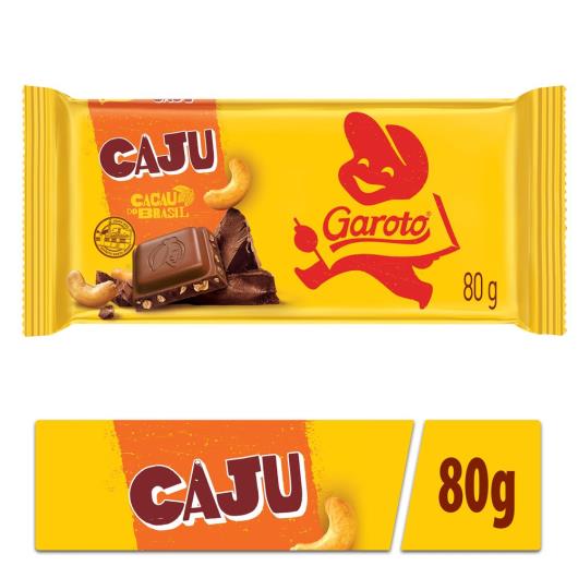 Chocolate GAROTO Castanha de Caju Tablete 80g - Imagem em destaque