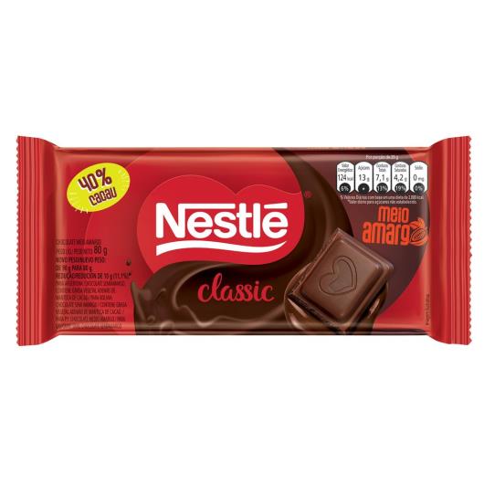 Chocolate NESTLÉ CLASSIC Meio Amargo Tablete 80g - Imagem em destaque