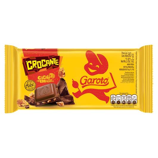 Chocolate GAROTO Crocante Tablete 80g - Imagem em destaque