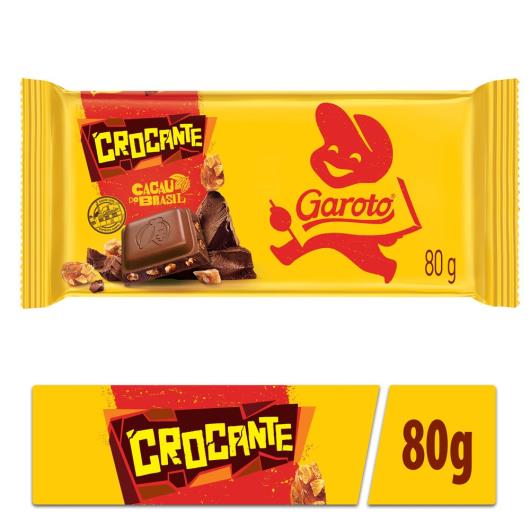 Chocolate GAROTO Crocante Tablete 80g - Imagem em destaque
