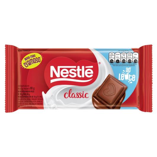 Chocolate ao Leite NESTLÉ CLASSIC Tablete 80g - Imagem em destaque