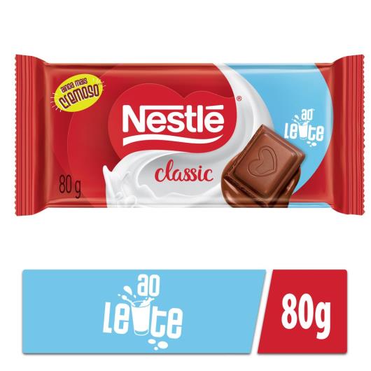 Chocolate ao Leite NESTLÉ CLASSIC Tablete 80g - Imagem em destaque