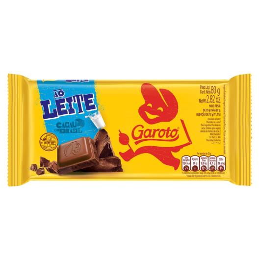 Chocolate ao Leite GAROTO Tablete 80g - Imagem em destaque