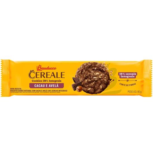 Biscoito Cookie Integral Cacau e Avelã Bauducco Cereale Pacote 80g - Imagem em destaque
