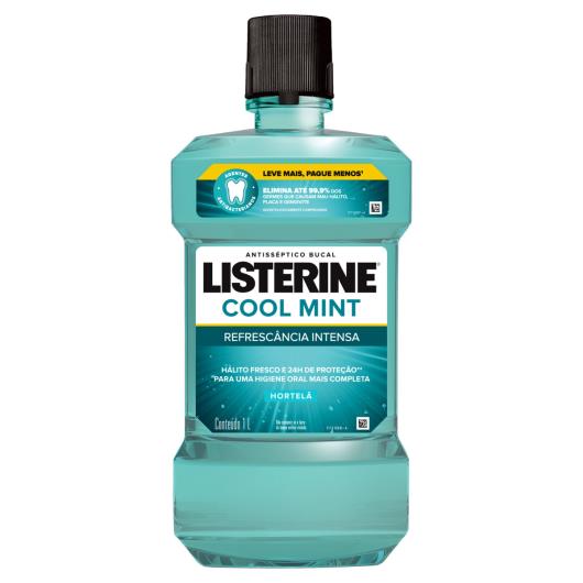 Enxaguante Bucal Antisséptico Hortelã Listerine Cool Mint Frasco 1l Leve Mais Pague Menos - Imagem em destaque