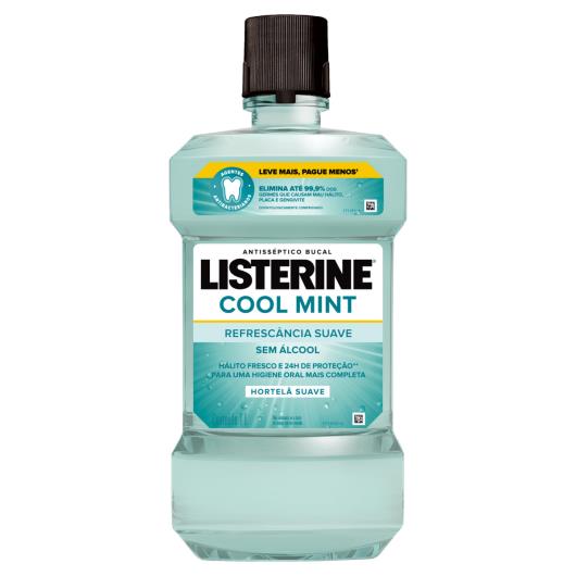 Enxaguante Bucal Antisséptico Zero Álcool Hortelã Suave Listerine Cool Mint Frasco 1l Leve Mais Pague Menos - Imagem em destaque