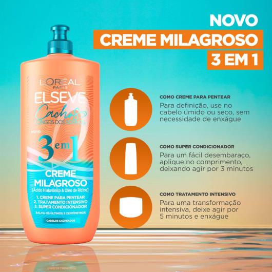 Creme Milagroso 3 em 1 L'Oréal Paris Elseve Cachos Longos dos Sonhos 500ml - Imagem em destaque