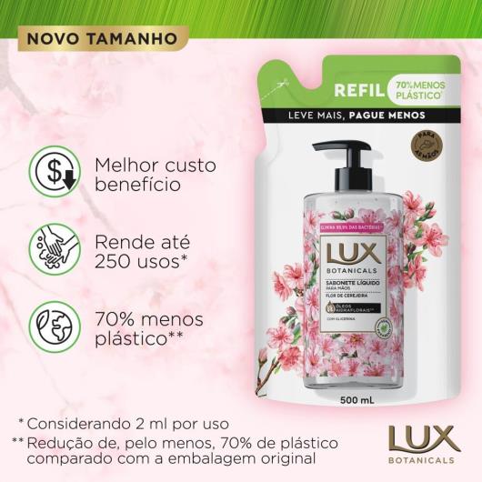 Sabonete Líquido para as Mãos Flor de Cerejeira Lux Botanicals Sachê 500ml Refil Leve Mais Pague Menos - Imagem em destaque