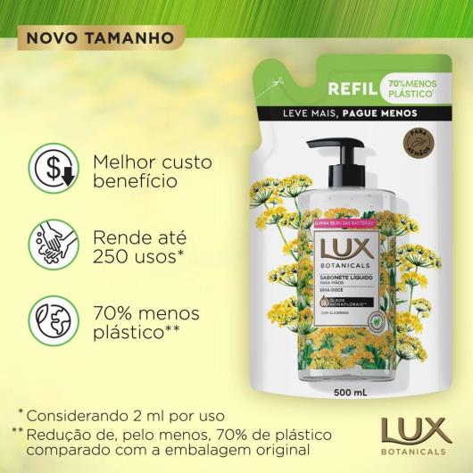 Sabonete Líquido para as Mãos Erva-Doce Lux Botanicals Sachê 500ml Refil Leve Mais Pague Menos - Imagem em destaque