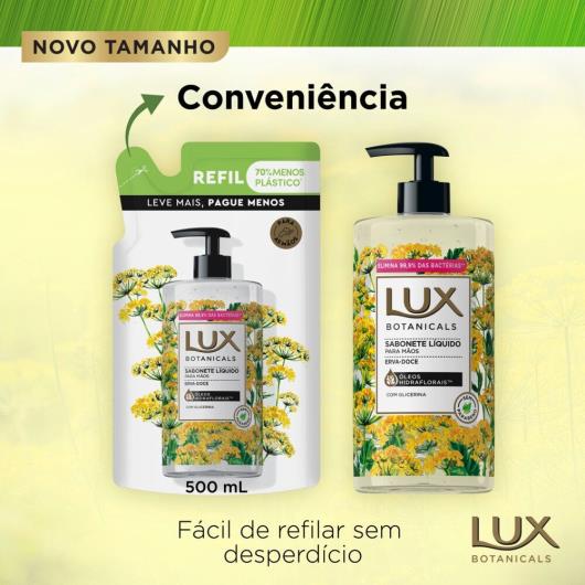 Sabonete Líquido para as Mãos Erva-Doce Lux Botanicals Sachê 500ml Refil Leve Mais Pague Menos - Imagem em destaque