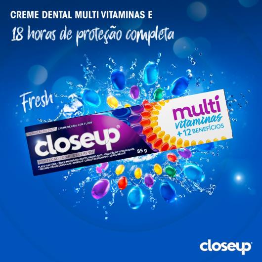 Creme Dental Fresh Closeup Multivitaminas + 12 Benefícios Caixa 85g - Imagem em destaque