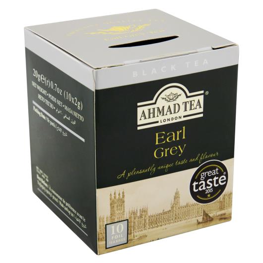 Chá Preto Earl Grey Ahmad Tea London Caixa 20g 10 Unidades - Imagem em destaque