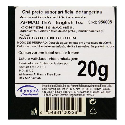 Chá Preto English Tea No. 1 Ahmad Tea London Caixa 20g 10 Unidades - Imagem em destaque