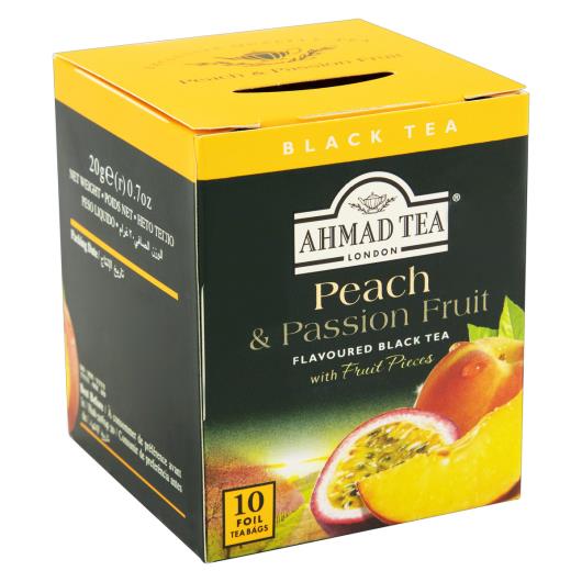 Chá Preto Peach & Passion Fruit Ahmad Tea London Caixa 20g 10 Unidades - Imagem em destaque