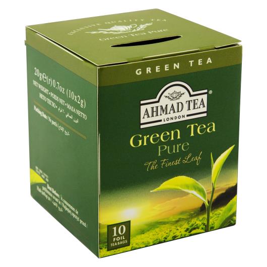 Chá Verde Pure Ahmad Tea London Caixa 20g 10 Unidades - Imagem em destaque