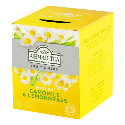 Chá Camomila e Capim-Limão Ahmad Tea London Fruit & Herb Caixa 15g 10 Unidades - Imagem em destaque