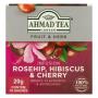 Chá Rosa Silvestre, Hibisco e Cereja Ahmad Tea London Fruit & Herb Caixa 20g 10 Unidades