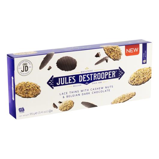 Biscoito Amanteigado Castanha-de-Caju e Chocolate Meio Amargo Jules Destrooper Caixa 95g - Imagem em destaque