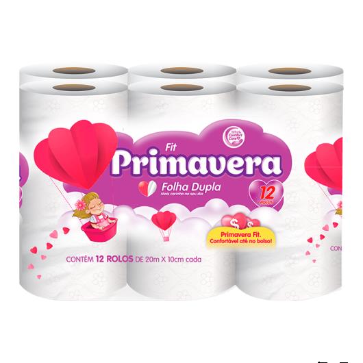 Papel Higiênico Fit Primavera Folha Dupla 20m Pacote 12 Rolos - Imagem em destaque